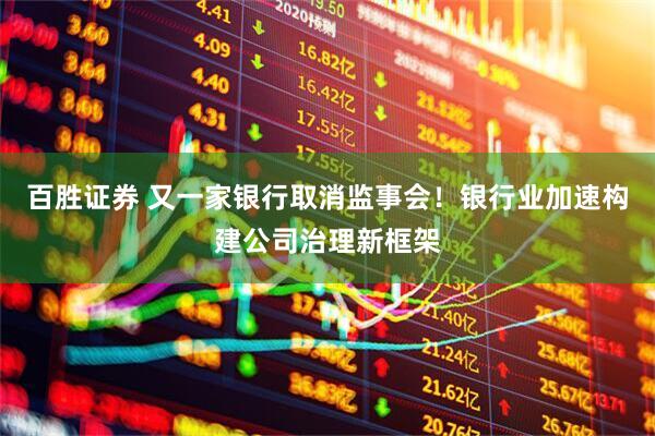 百胜证券 又一家银行取消监事会！银行业加速构建公司治理新框架